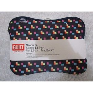 BUILT NY Neoprene Laptop/Tablet Sleeve, 12" Pixel Confetti (5178157) for Macbook
